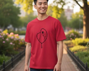 Our Lady Rosary T-Shirt – Catholic Marian Tee