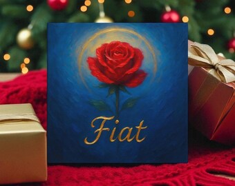 Catholic Wall Art – Fiat Red Rose, Let It Be Done Canvas Art