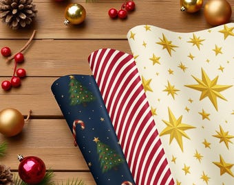 Christmas Wrapping Paper Set: Boutique Gift Wrap Sheets for the Holidays
