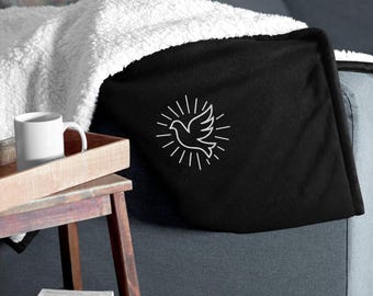 Christian Embroidered Blanket – Holy Spirit Sherpa Throw Blanket