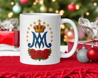 Auspice Maria Mug – Under Mary's Protection Catholic Coffee Cup