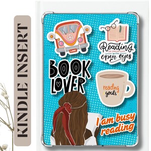 Sticker Kindle Insert, Kindle Aesthetic Accessories, Blue Cute Girly Stickers, Kindle Paperwhite Colorsoft Basic, Kindle Decorating