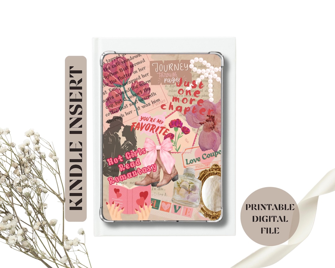 Kindle Insert, Hot Girls Read Romantasy, Pink Kindle Decor, Clear Case ...