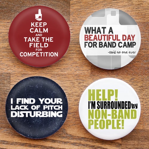 Set of Four Funny Marching Band Inch Pinback Buttons or - Etsy Set of Four Funny Marching Band Inch Pinback Buttons or - Etsy