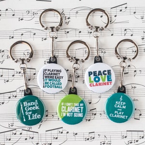 Klarinettete Schlüsselanhänger | Set von fünf Blaskapelle Musik unter dem Motto Studenten Geschenke | 1,25 &quot;Größe
