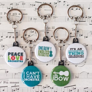 Orchestra Keychains | Set of Five Music Student Gifts | 1.25" Size