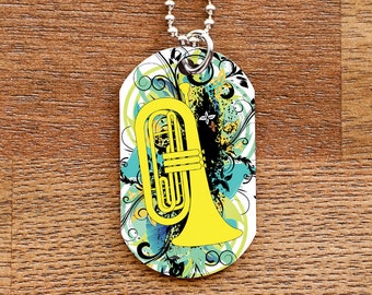 Baritone Dog Tag Necklace for Band Geeks