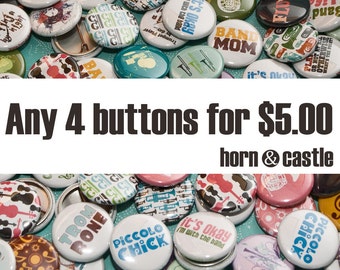 Music Buttons or Magnets - 1 inch size  - make your own set