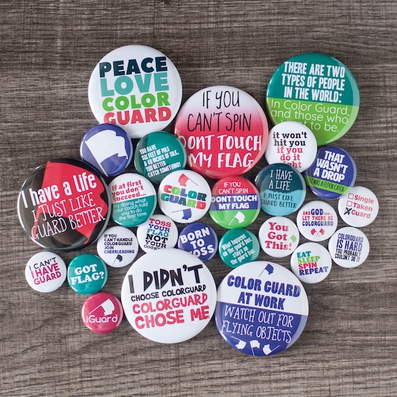 Colorguard Buttons - Multi Size Set of 28 Marching Band Colorguard Buttons