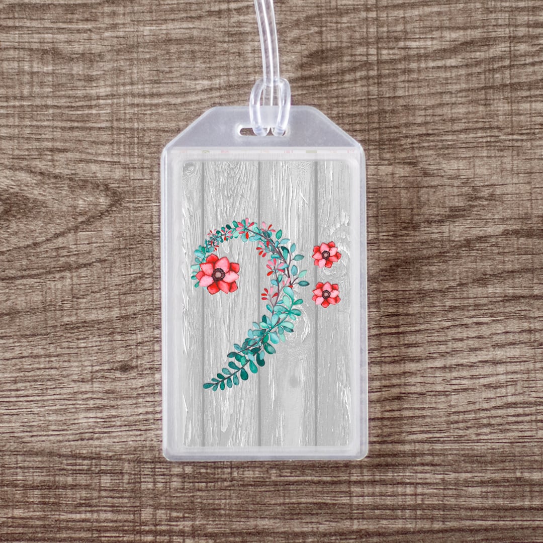 Custom Instrument Case Tags Bass Clef Floral Musical Instrument Case ID Luggage Tag - Etsy
