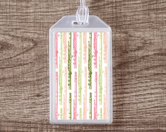 Flute - Instrument Case ID Luggage Tag for Musicians | Pink and Green