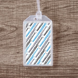 Bassoon Instrument Case ID Tag or Luggage Tag for Musicians - Blue and Black