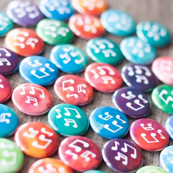 Set of 35 Colorful Music Note Buttons or Magnets | Music Teachers | Student Gift Incentive