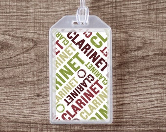 Clarinet Instrument ID Tag or Luggage Tag for Musicians