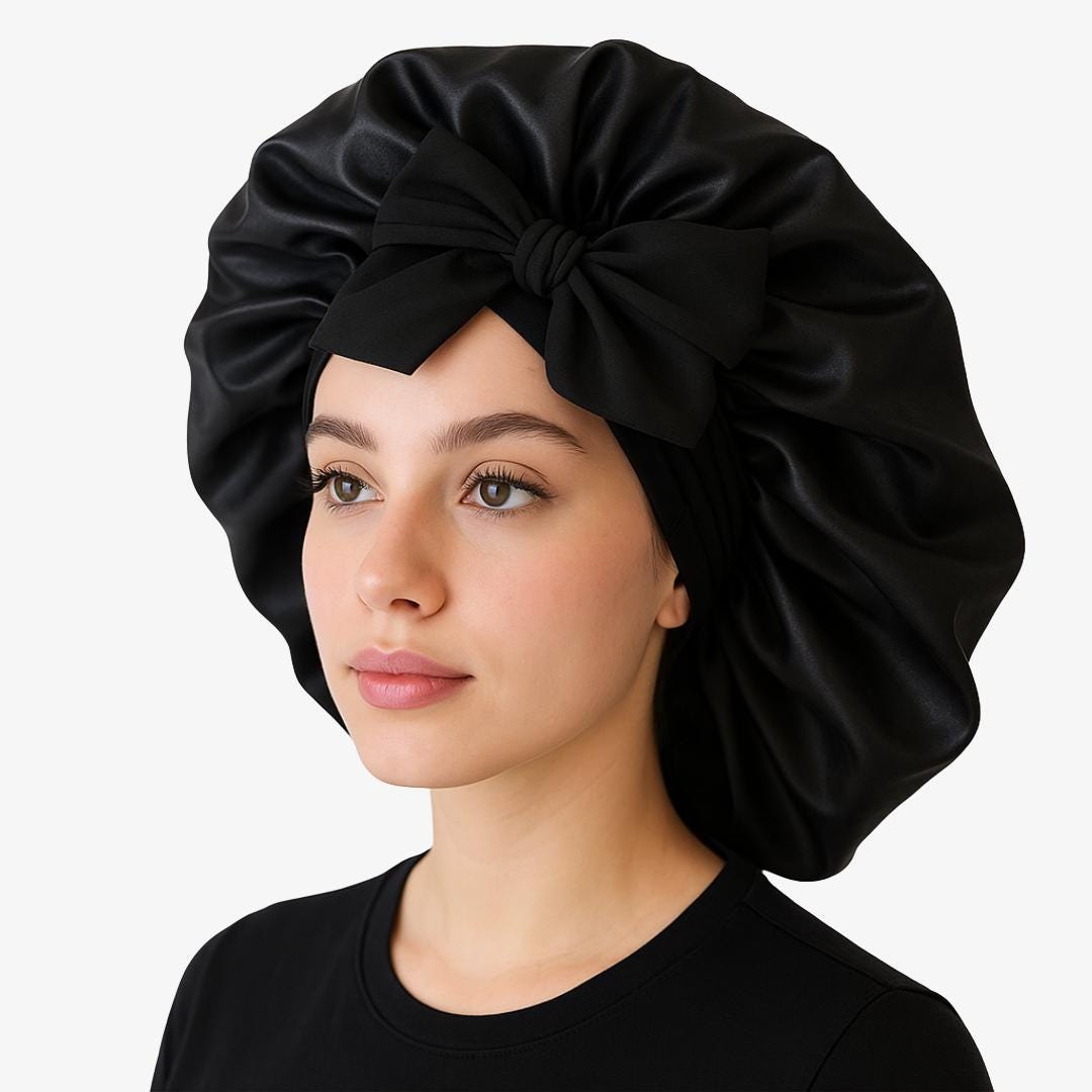 Afro Hair Silk Hair Bonnet For Sleeping Black Owned Afro Hair Bonnet