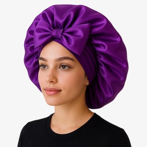 Silk Bonnet for Curly, Wavy & Straight Hair – Adjustable Sleep Cap for Women | Anti-Frizz Hair Protection | 100% Mulberry Silk Night Hat