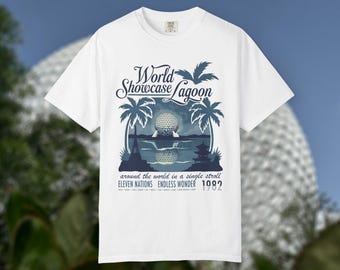 Vintage Epcot World Showcase Lagoon T-Shirt | Retro Disney Comfort Colors Tee