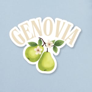 Sticker Genovia - Sticker vinyle inspiré de Princess Diaries - Sticker poire pour bouteille d&#39;eau pour ordinateur portable - Sticker esthétique Année 2000 - Idée cadeau Royalcore