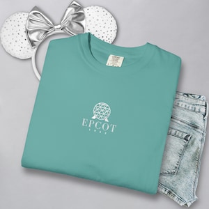 Epcot Embroidered Shirt - Comfort Colors Park Tee for Disney Days - Spaceship Earth Embroidery Shirt - Vintage Style Epcot Tee