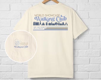 Epcot World Showcase Walking Club Tee | Comfort Colors Vintage Pocket Shirt
