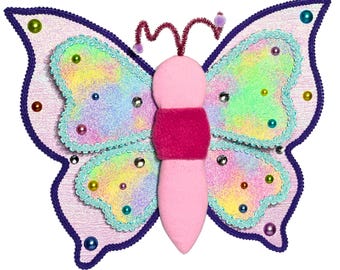 Pastel Butterfly Wreath Attachment: Rainbow Boho Wall Decor