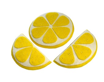 Set of 3 lemon slices wreath attachment or wall décor, faux lemon fruit, fake lemons for your summer front door decor, lemons