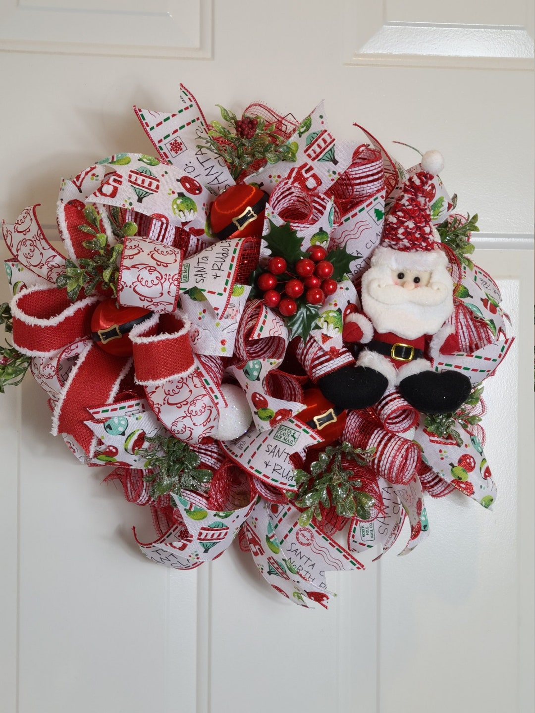 Christmas Santa Clause Wreath Merry Christmas Wreath - Etsy