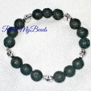 Lava Rock Skull Bracelet,bracelet,jewelry,mens bracelet,beaded bracelet,lava bracelet,skull bracelet,black bracelet,stretchy bracelet