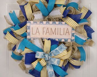 La Familia Everyday Door Wreath, Spanish Everyday Wreath, The Family Front Door Décor,  Home Décor, Home Decoration, Everyday Wreath