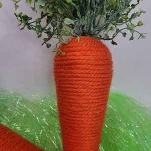 Large Orange Carrot for Wreath Attachments or Easter decor, Carrot, Chunky Carrot, Carrot with Greenery, Faux Carrot, Easter Decorations image 4