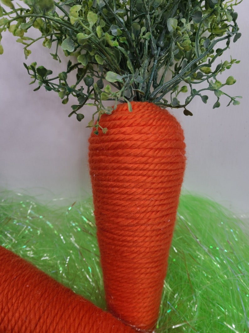 Large Orange Carrot for Wreath Attachments or Easter decor, Carrot, Chunky Carrot, Carrot with Greenery, Faux Carrot, Easter Decorations image 4