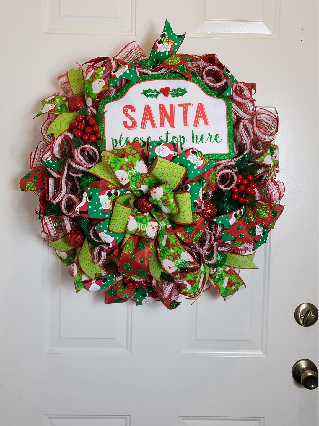 Happy Holidays Wreath, Christmas Wreath, Seasonal Wreath, Front