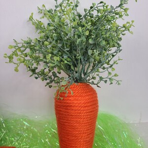 Large Orange Carrot for Wreath Attachments or Easter decor, Carrot, Chunky Carrot, Carrot with Greenery, Faux Carrot, Easter Decorations image 5