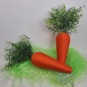 Large Orange Carrot for Wreath Attachments or Easter decor, Carrot, Chunky Carrot, Carrot with Greenery, Faux Carrot, Easter Decorations image 8