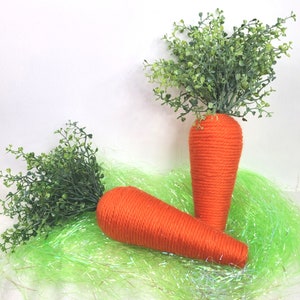 Large Orange Carrot for Wreath Attachments or Easter decor, Carrot, Chunky Carrot, Carrot with Greenery, Faux Carrot, Easter Decorations image 1