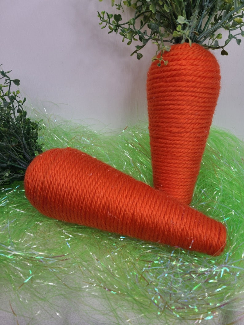 Large Orange Carrot for Wreath Attachments or Easter decor, Carrot, Chunky Carrot, Carrot with Greenery, Faux Carrot, Easter Decorations image 3