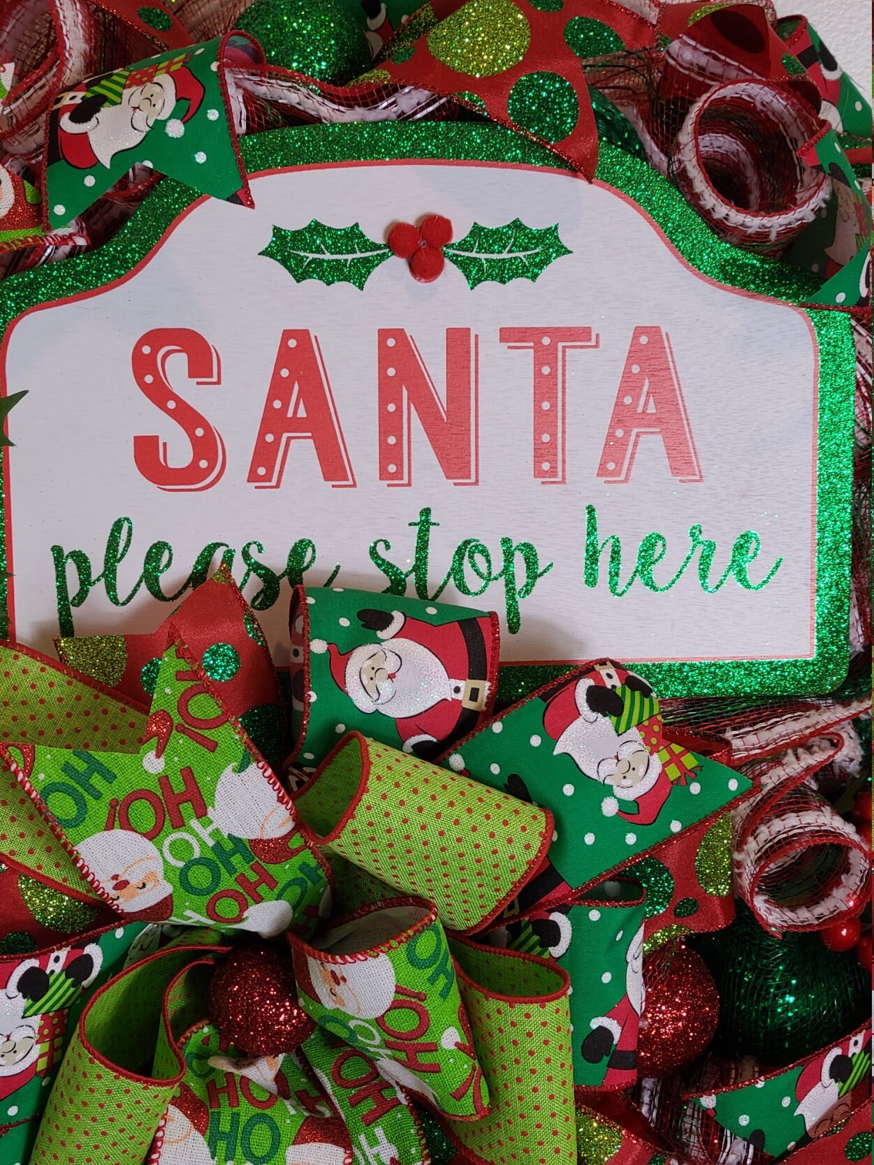 Happy Holidays Wreath, Christmas Wreath, Seasonal Wreath, Front