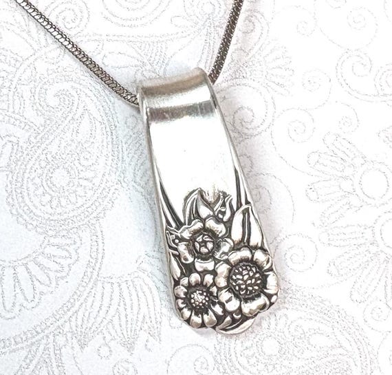 Spoon Necklace, Spoon Pendant, 'April' 1950, Sunflower Necklace