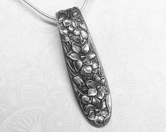 Vintage Spoon Necklace, Spoon Pendant, "Narcissus" 1935, Silverware Jewelry