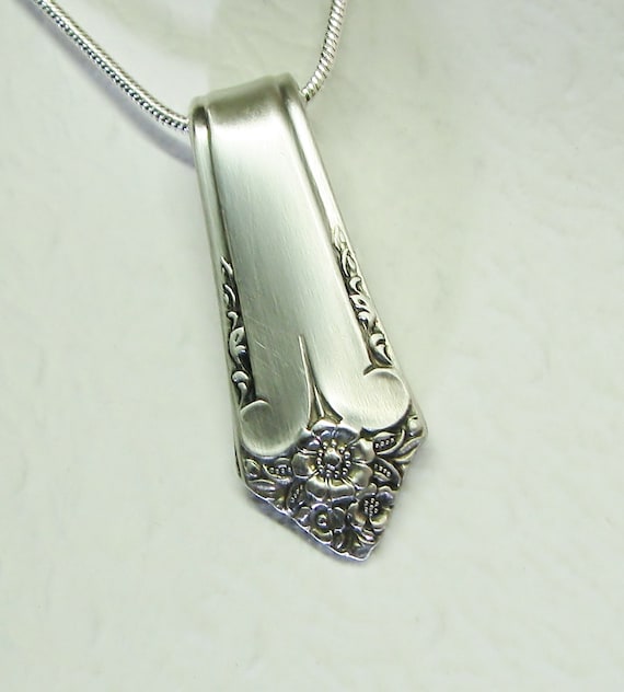 Spoon Necklace, Spoon Handle Pendant, Silverware Jewelry 'Starlight' 1950