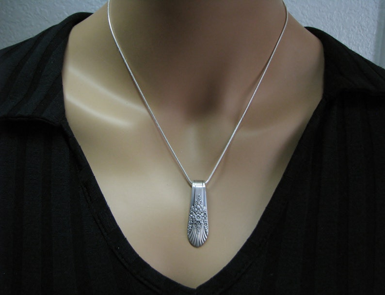 Vintage Spoon Necklace Spoon Pendant 'silver Mist' Etsy