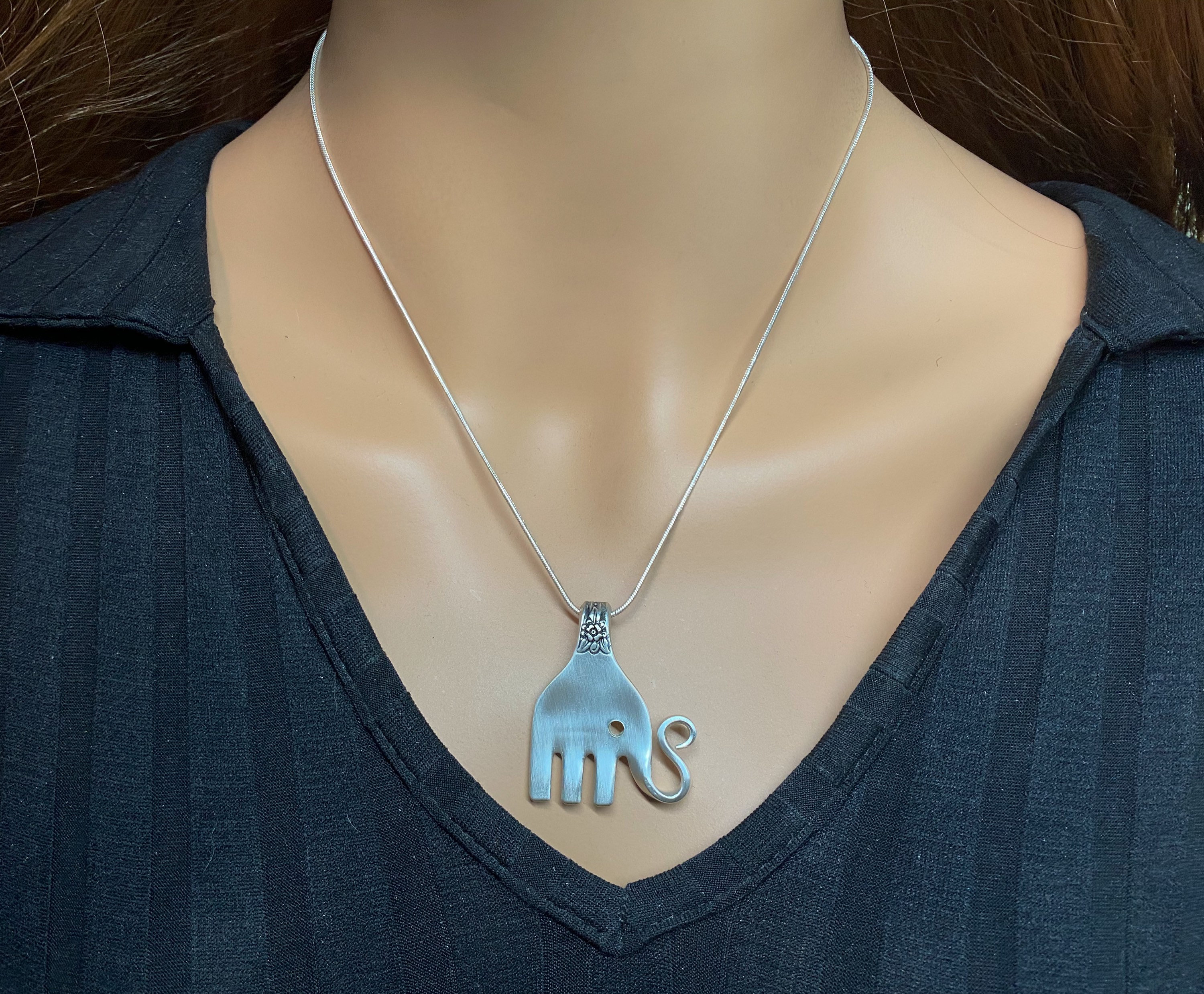 Elephant hotsell fork necklace