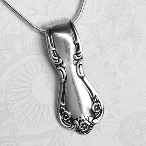 Spoon Necklace, Spoon Pendant, Silverware Jewelry, 'Daybreak' 1952