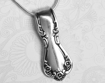 Collier cuillère, pendentif cuillère, bijoux en argenterie, « Daybreak » 1952