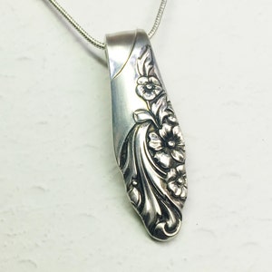 Spoon Handle Necklace Pendant, Silverware Jewelry, &#39;Evening Star&#39; 1950