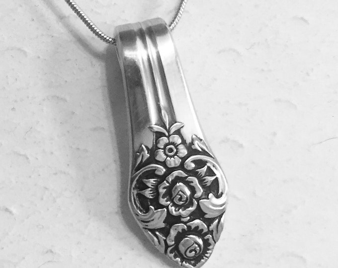 Vintage Spoon Necklace, Spoon Pendant, 'plantation' 1948, Silverware Jewelry Etsy