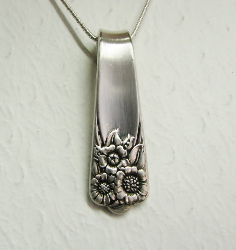 Spoon Necklace, Spoon Pendant, 'April' 1950, Sunflower Necklace image 2