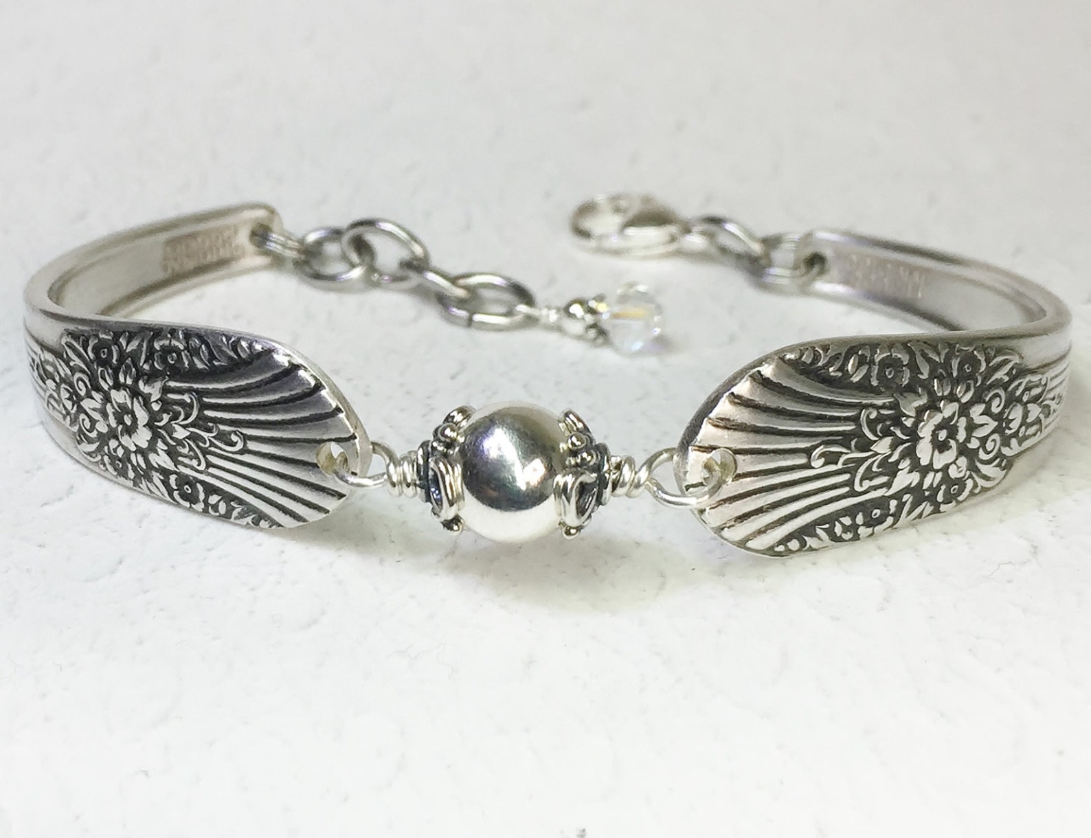 Spoon Bracelet Sterling Silver Beads Silverware Jewelry Etsy