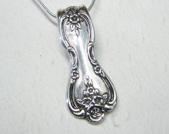 Collier cuillère, pendentif cuillère, bijoux en argenterie, « Magnolia » 1951