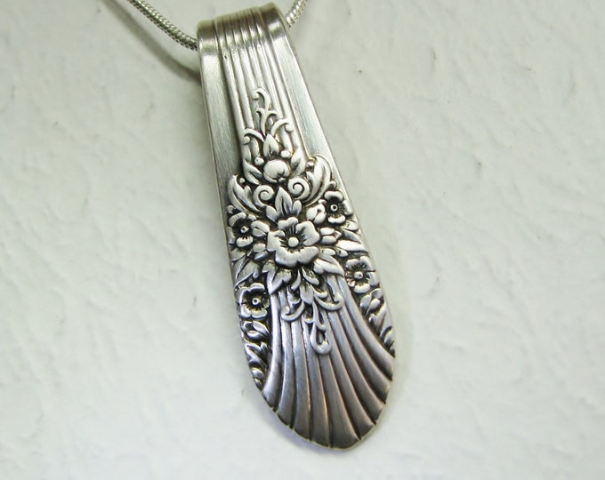 Vintage Spoon Necklace Spoon Pendant 'silver Mist' Etsy